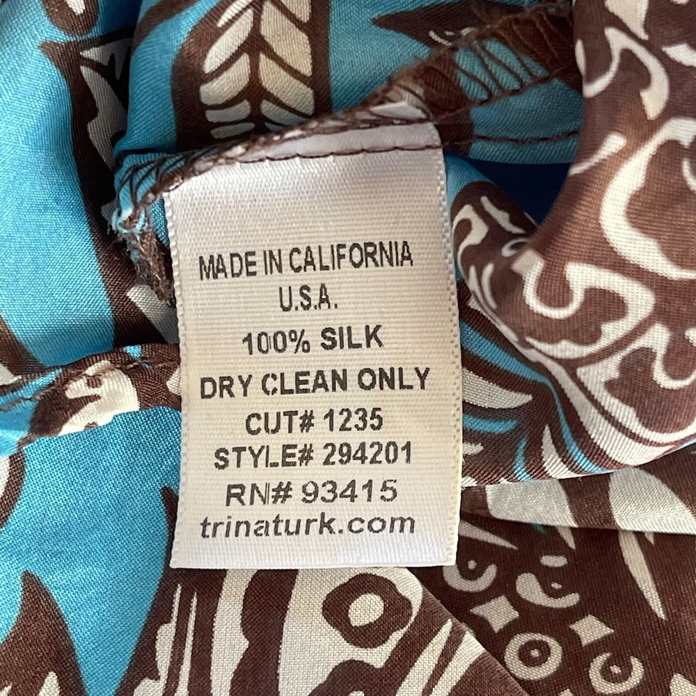 Trina Turk 100% Silk Paisley Tank Top S Racerback Boho Y2K Resort Coastal USA - Picture 11 of 11